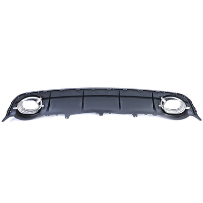 Diffusore Posteriore Sportivo Nero Lucido con Terminali di Scarico Cromato compatibile per Audi A6 C7 4G 14-18