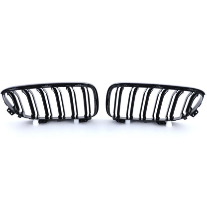Griglia del radiatore sportiva doppia barra lucida per prestazioni compatibile per BMW Serie 3 E92 E93 10-13