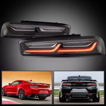 ⭐ART.2897 Fanali Posteriori a LED DRL Bianco/Fumé –Chevrolet Camaro (2016–2018 ⭐
