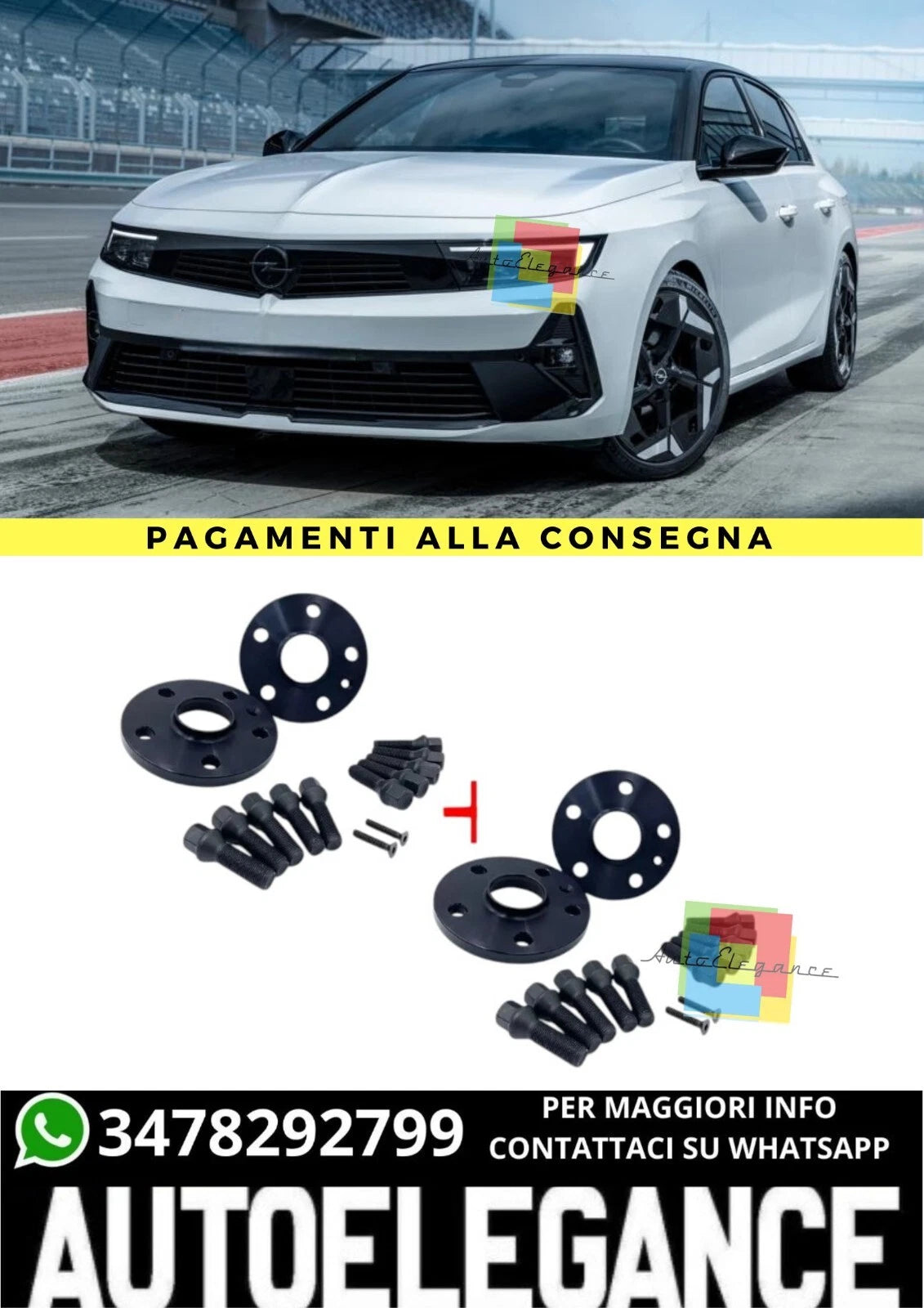 Set 4 distanziali 16 + 20mm adatto per Opel Astra L (O5) dal 2021 5 fori