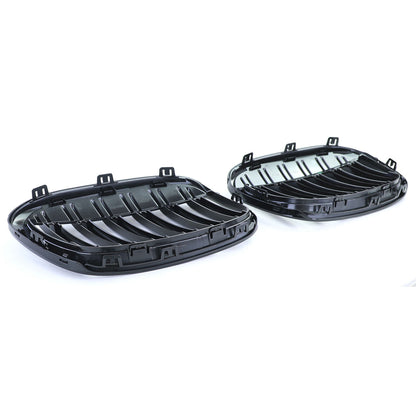 Griglia del radiatore sportiva doppia barra lucida per prestazioni aftermarket compatibile con BMW X1 F48 14-19