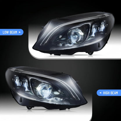 🔥ART.2836 Fari a LED con Animazione per Mercedes-Benz Classe C (2015–2021)🔥