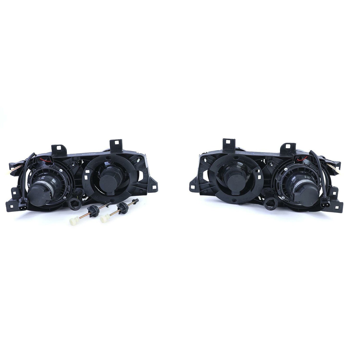 Aftermarket Black Smoke Headlight Pair Compatible with BMW 5 Series E34 88-95 7 Series E32 88-94 