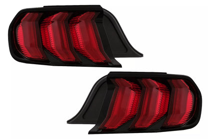 ⭐Fanali Full LED per Ford Mustang VI S550 15-19 Luci Dinamiche Rosse⭐