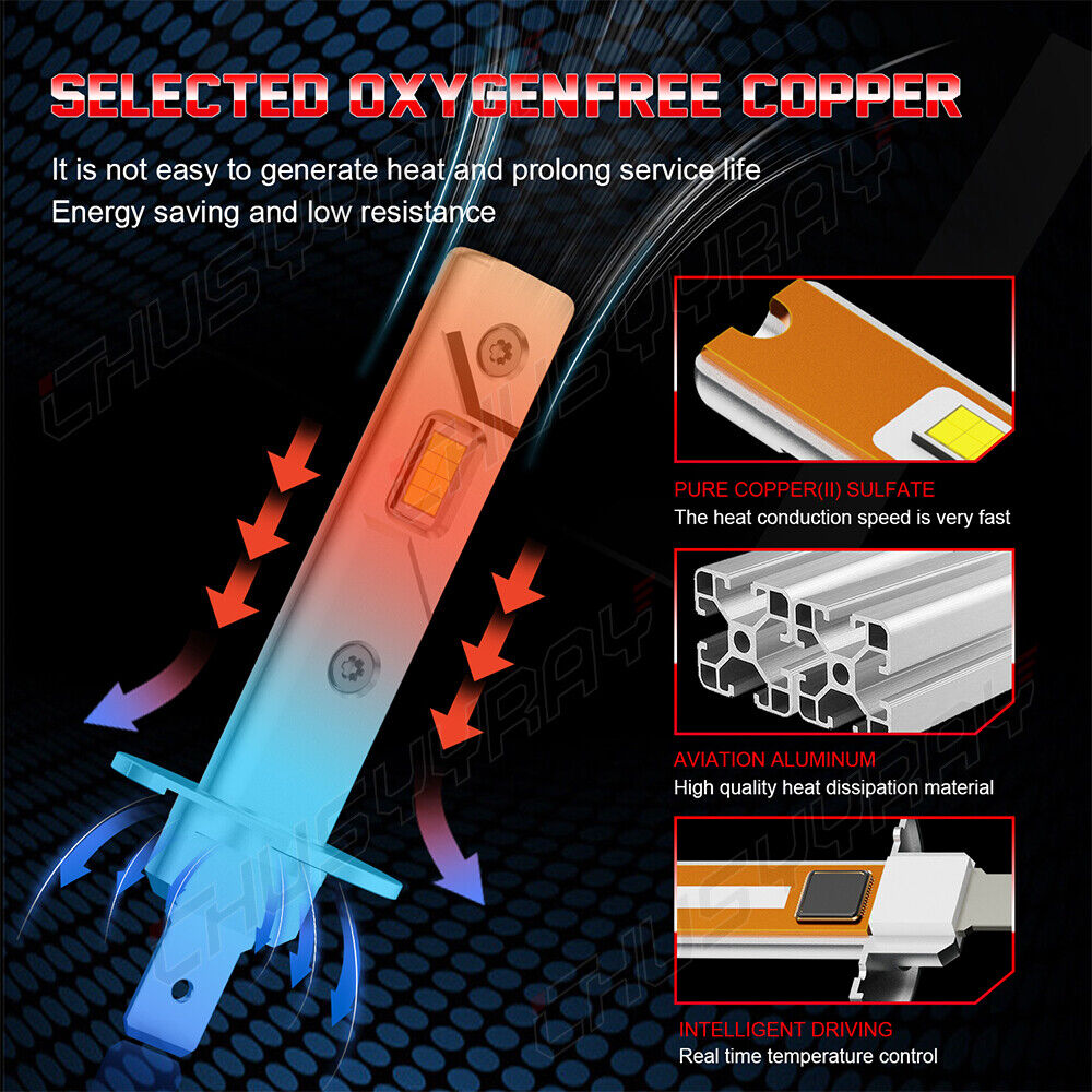 Combo H1 H1 Faros delanteros LED KIT de conversión de haz alto y bajo Bombillas AUTOELEGANCERICAMBI