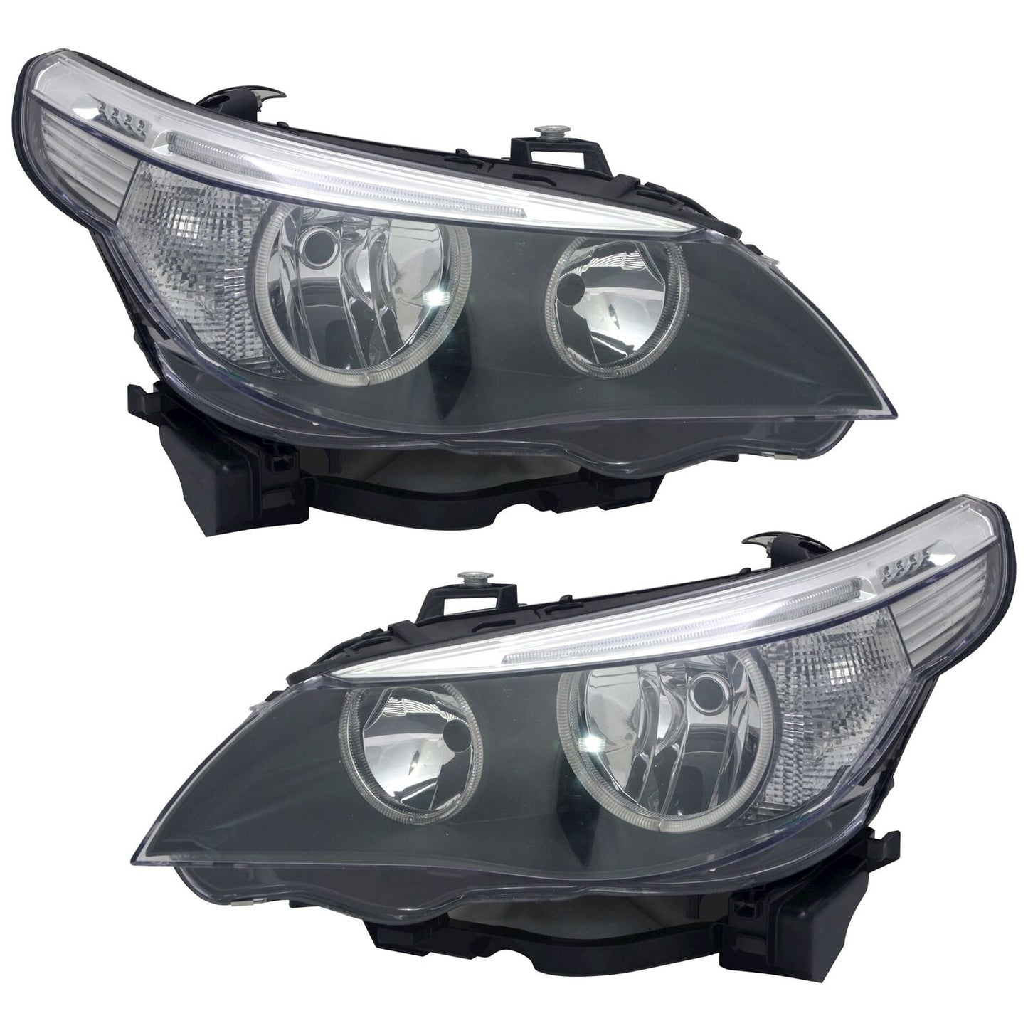 Headlight Set for BMW 5 Series E60 E61 2003-2007 H7 LWR Actuator Halogen 