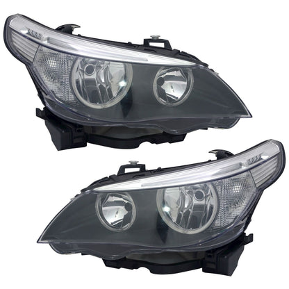 Headlight Set for BMW 5 Series E60 E61 2003-2007 H7 LWR Actuator Halogen 