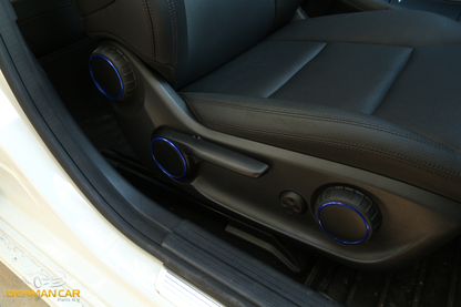 Seat adjustment rings for Mercedes A, B, CLA, GLA BLUE aluminum 
