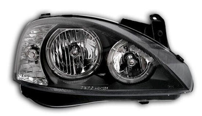 Angel Eyes Headlight Set for Opel Corsa C 00-06 in Black H7 Left Right 