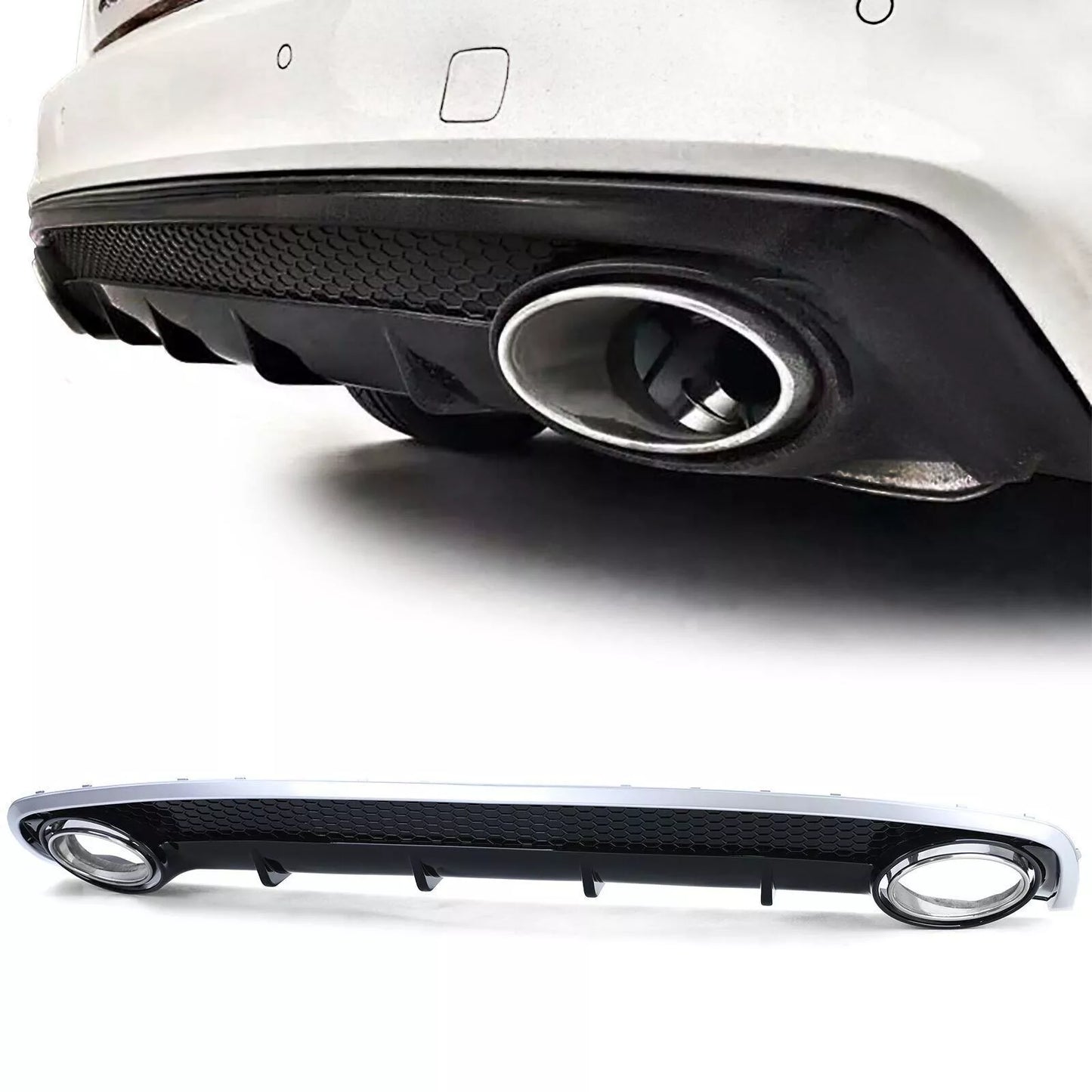 Diffusore diffusore posteriore con terminali di scarico ottica sportiva per Audi