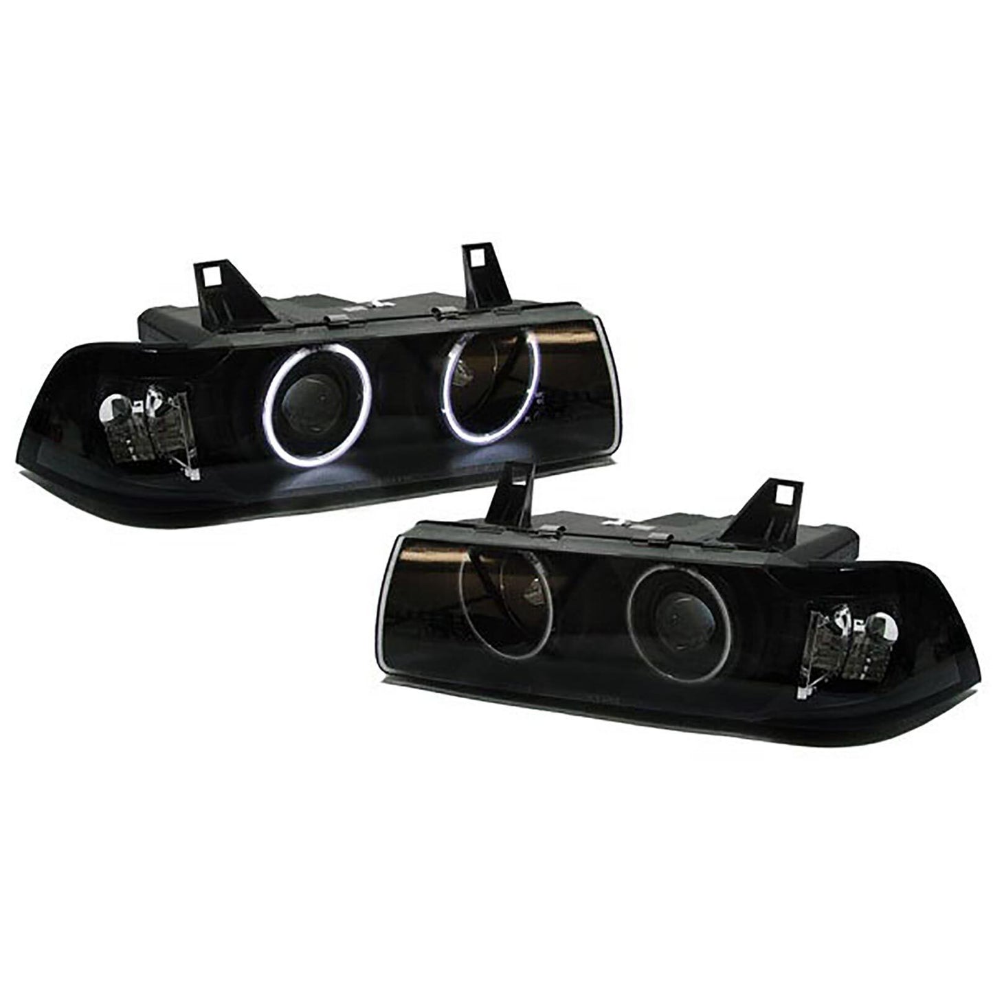 Faro anteriore CCFL Angel Eyes aftermarket compatibile con BMW Serie 3 E36 Coupé Cabrio