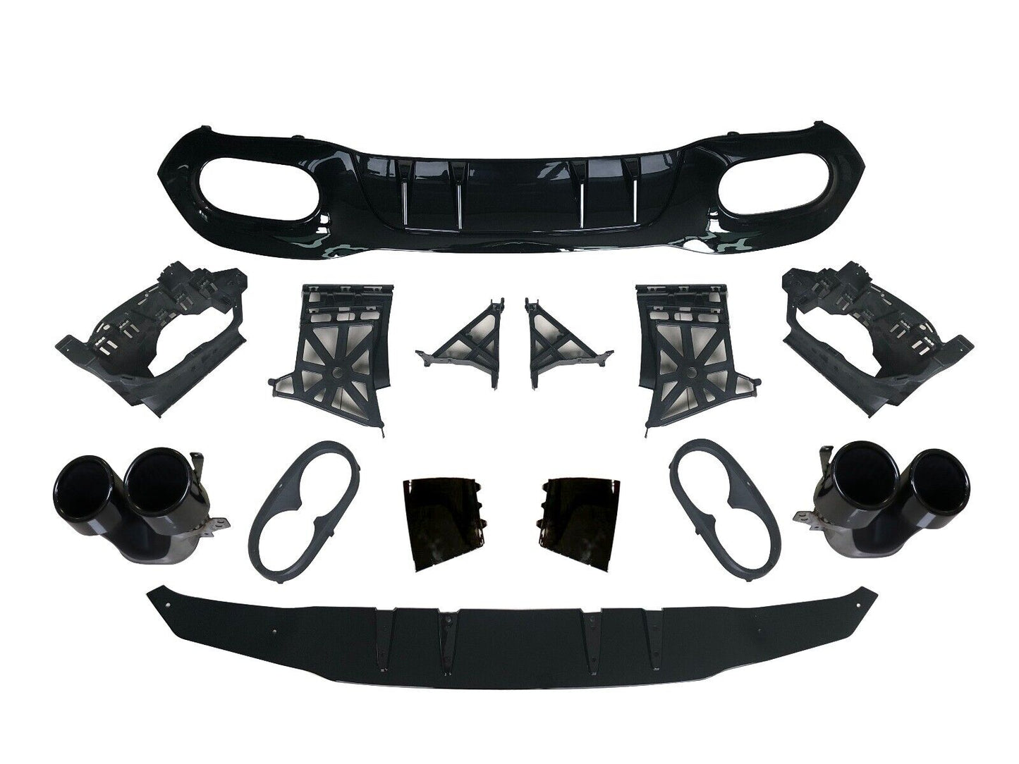 Diffusore spoiler posteriore + finiture di scarico (NERO) con SPORT LOOK