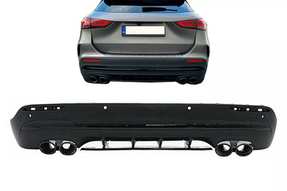 💎Punte del diffusore cromate per Mercedes GLA H247 Sport Line Aero Night Pack💎