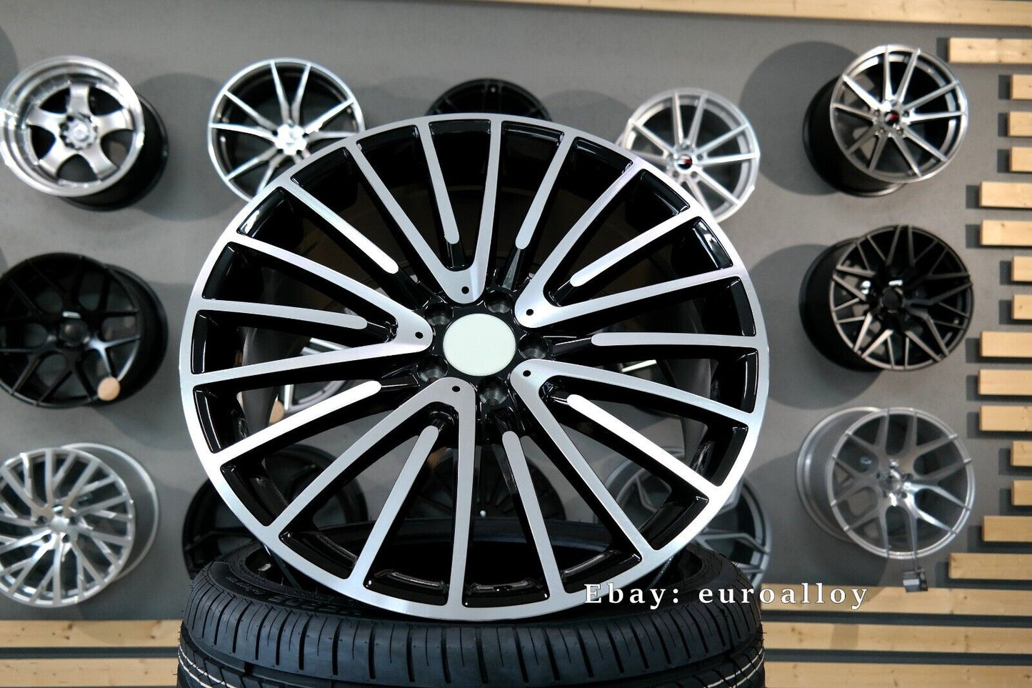 Nuovo 22 inch 5x112 Stile AMG Multi Raggi Nero Ruote per Mercedes E S Classe