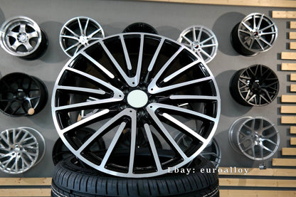 Nuovo 22 inch 5x112 Stile AMG Multi Raggi Nero Ruote per Mercedes E S Classe