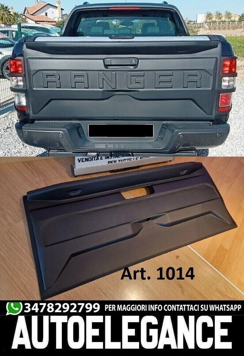 Protezione per portellone posteriore per Ford Ranger T6 2011-2022 Look Raptor V2 Nero opaco 102