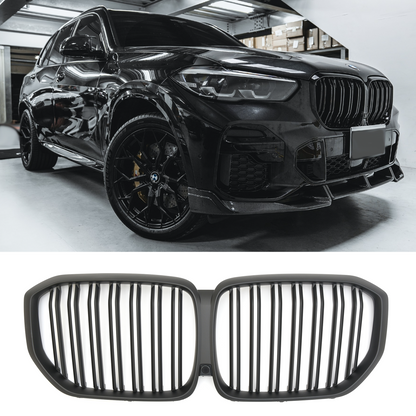 GRIGLIA DOPIA STAFFA NERO OPACO ADATTA PER BMW X5 G05 2018-2023