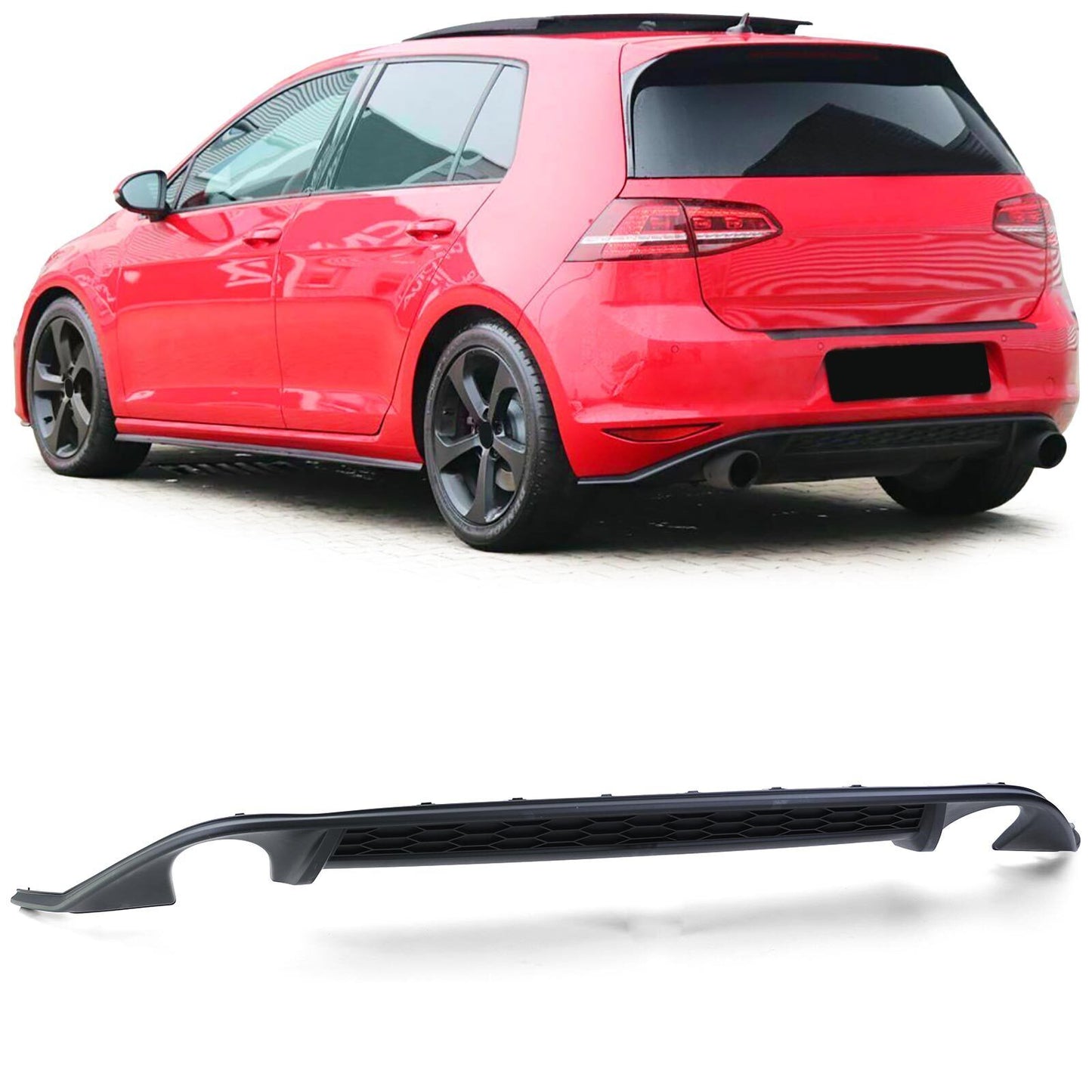 diffusore posteriore sportivo nero lucido adatto per VW Golf 7 Limo 12-17