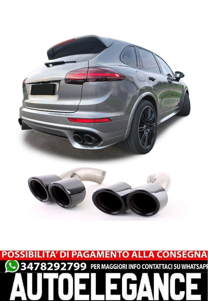 Terminali di scarico GTS Optics nero adatto per Porsche Cayenne 92A Facelift 14-