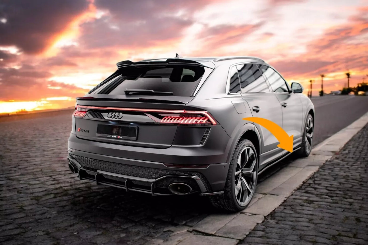 Minigonne Laterali Diffusori per Audi RSQ8 Mk1 - nero lucido
