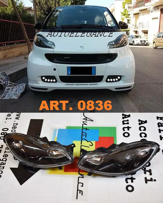 0836 FARO NERO SMART 451 COUPE CABRIO 2007+ LUCI SPORTIVE LENTICOLARI-