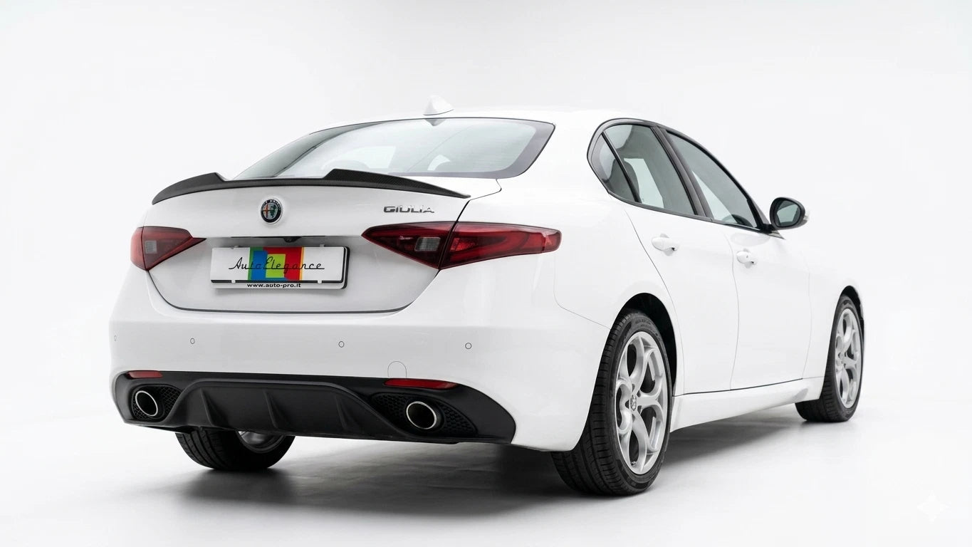💎0073 SPOILER ADATTO PER ALFA ROMEO GIULIA 2015-2021  IN ABS NERO LUCIDO 💎