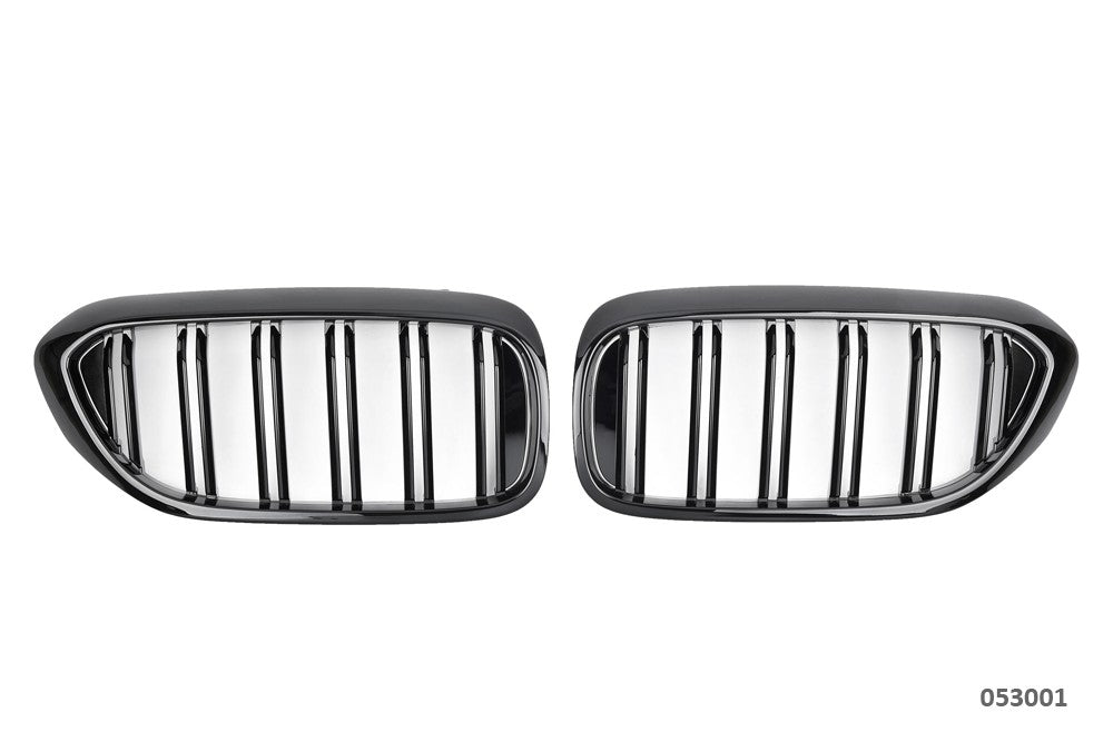 ADATTO PER BMW SERIE 5 G30 G31 GRIGLIA DEL RADIATORE DOPPIA STAFFA NERO LUCIDO