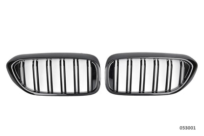 ADATTO PER BMW SERIE 5 G30 G31 GRIGLIA DEL RADIATORE DOPPIA STAFFA NERO LUCIDO
