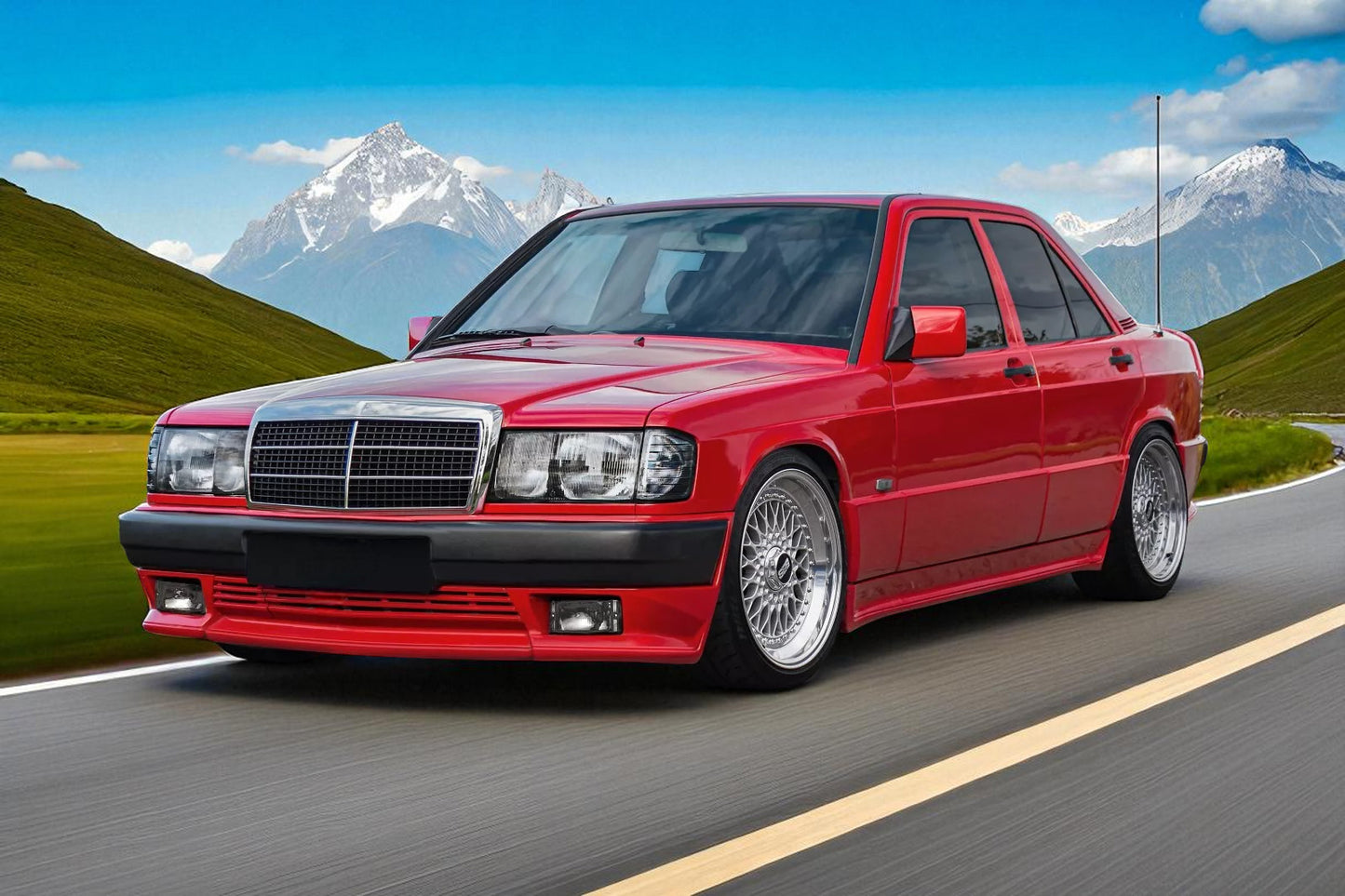 💫 Paraurti Anteriore Look AMG per Mercedes 190 (W201) – Sportivo Classico 💫