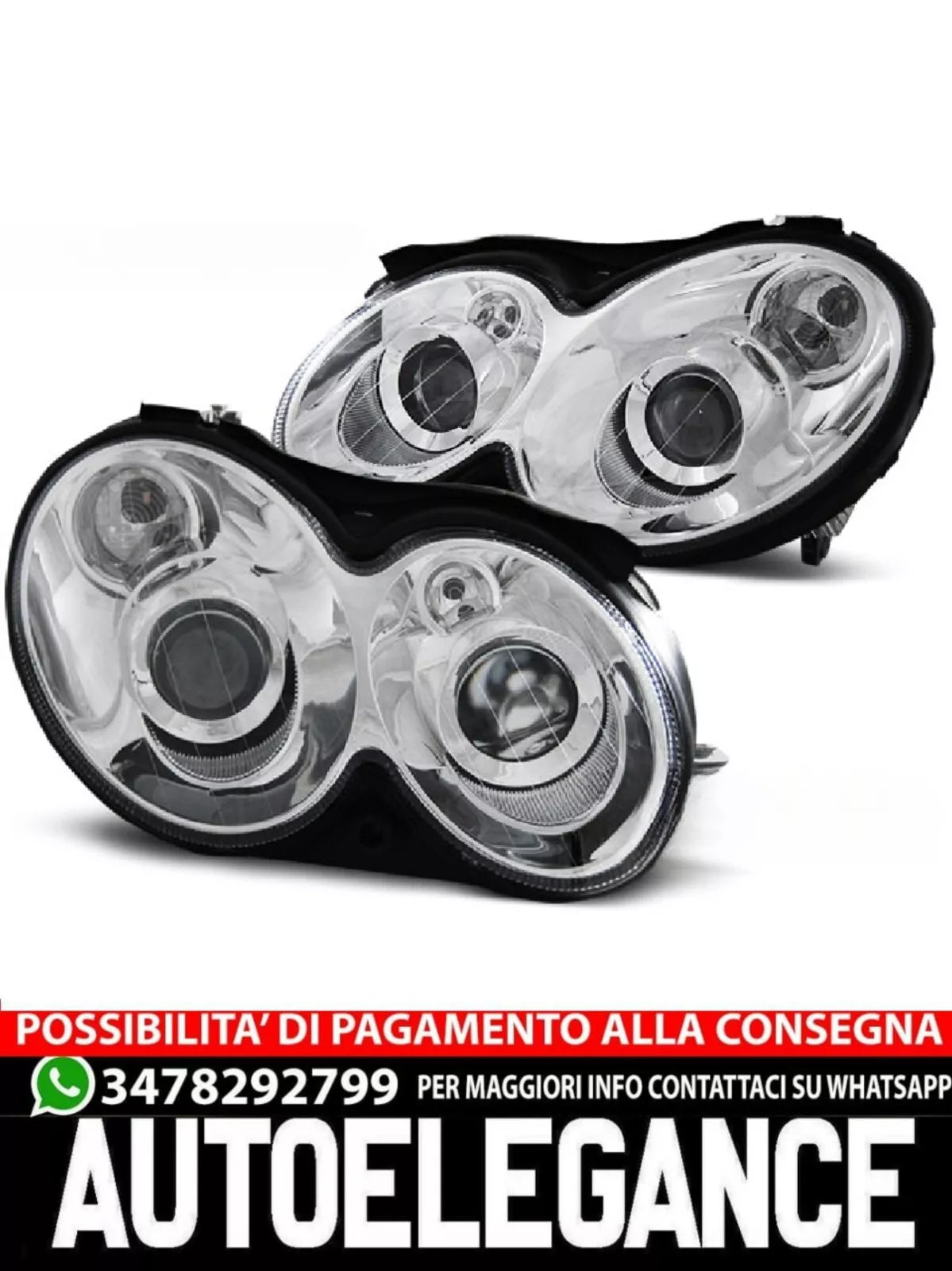 FARI CROMATI ADATTI COMPATIBILI per MERCEDES CLK W209 03-10