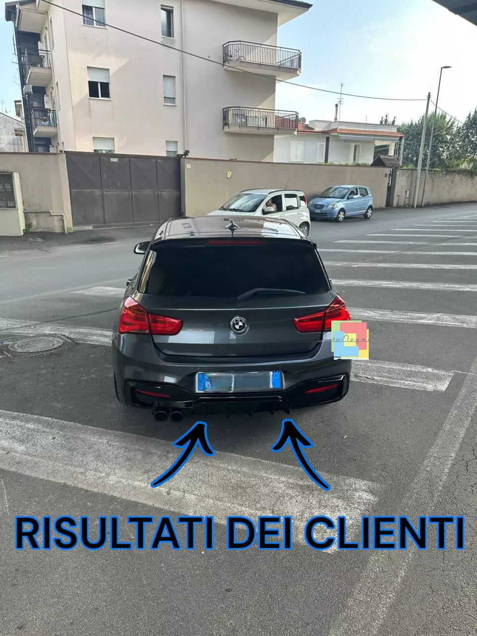 ⭐ DIFFUSORE ADATTO PER BMW SERIE 1 F20 F21 MSPORT 2015-2019 NERO LUCIDO⭐