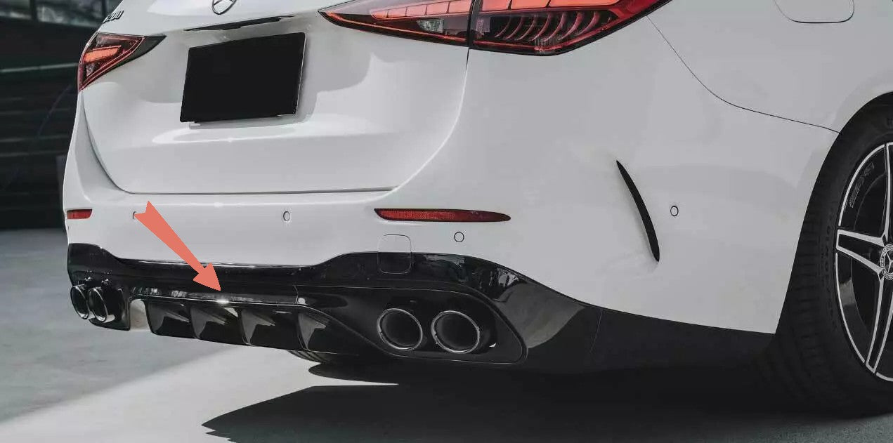 ✨DIFFUSORE + PEZZI DI SCARICO (CHROMATI) ADATTO Per Mercedes W206 S206 ✨