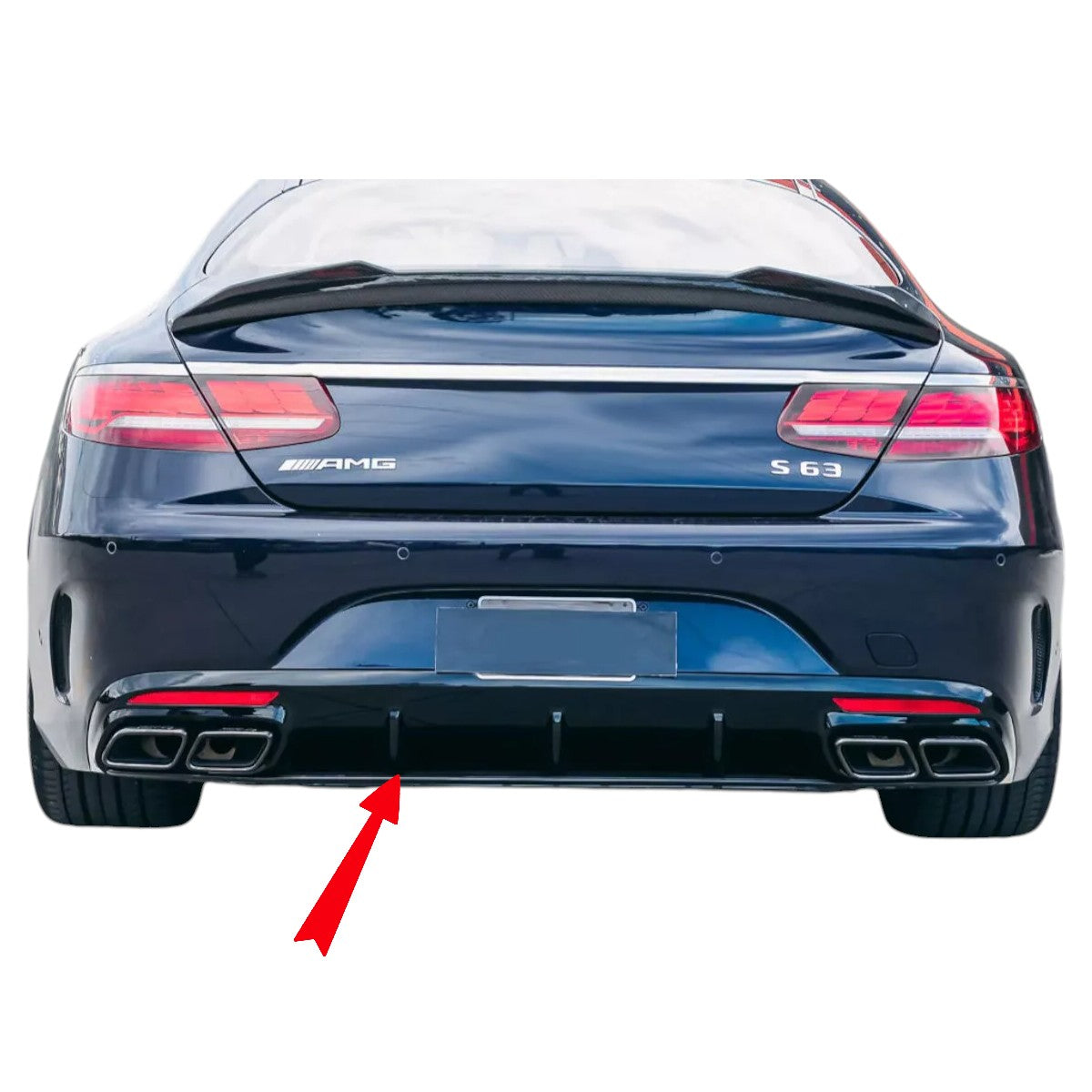 😎Diffusore+ Terminali Di Scarico(NOIR) Adatto Per Mercedes S-KL.S63 😎