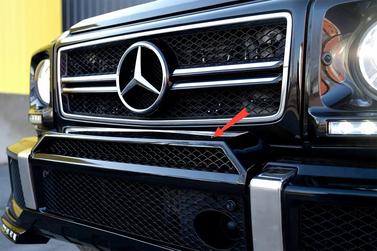 ⭐Labbro spoiler superiore paraurti anteriore per Mercedes Classe G W463 1989+⭐