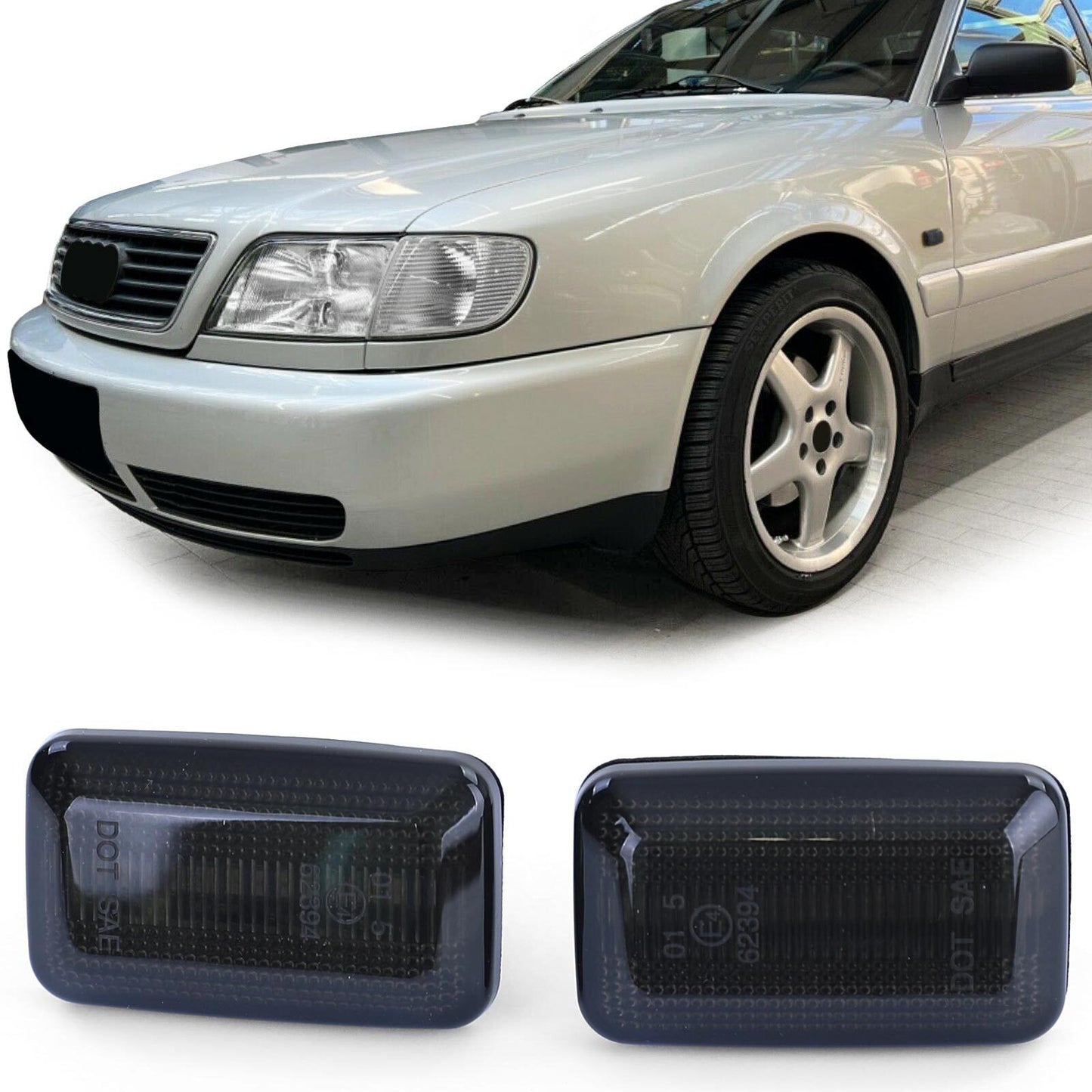 Indicatore di direzione laterale a LED fumè nero per Audi 80 B4 90 100 200 V8 A6