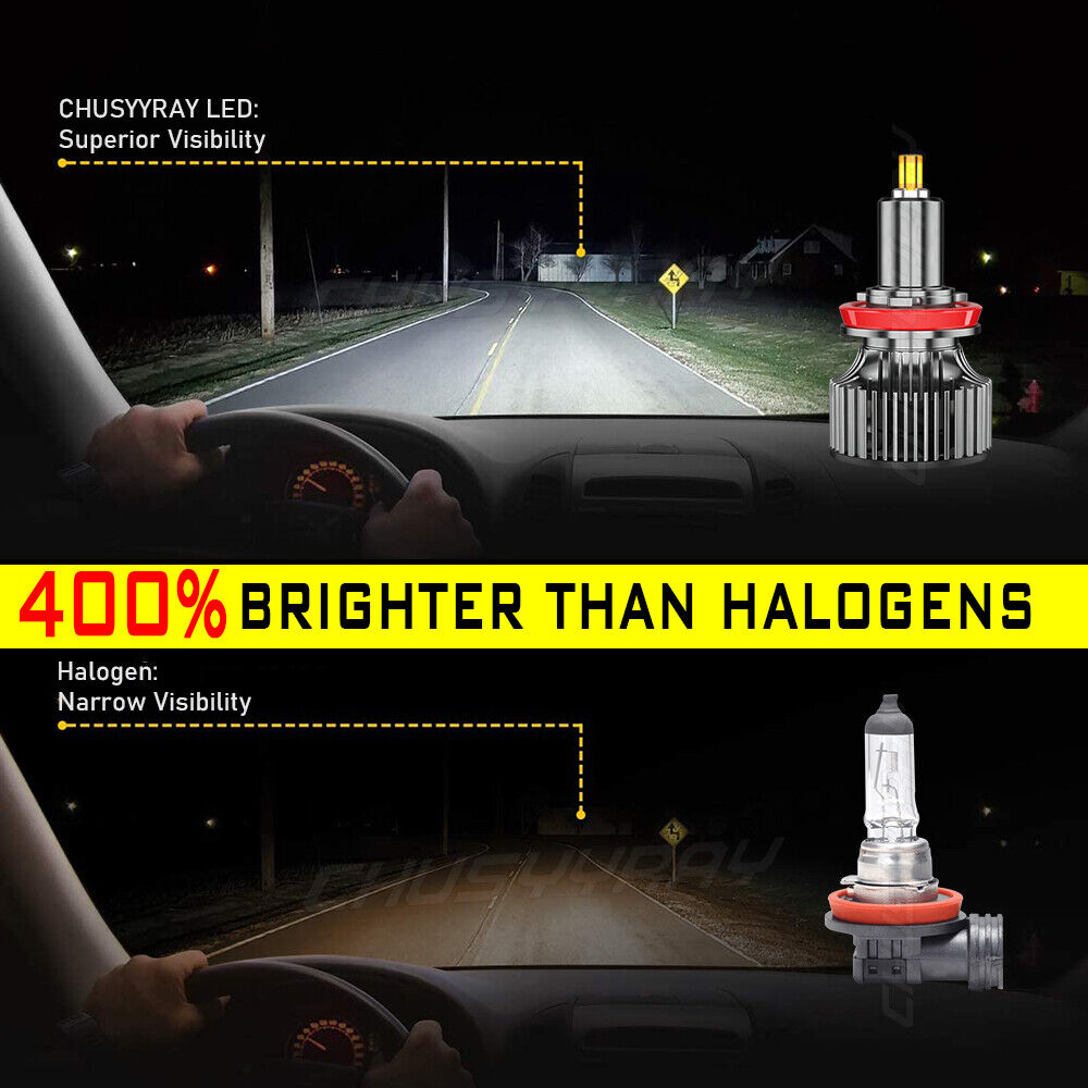 For Chevy Malibu 2006-2012 6000K Combo LED Headlights + Fog Light Bulbs Kit 6PC 