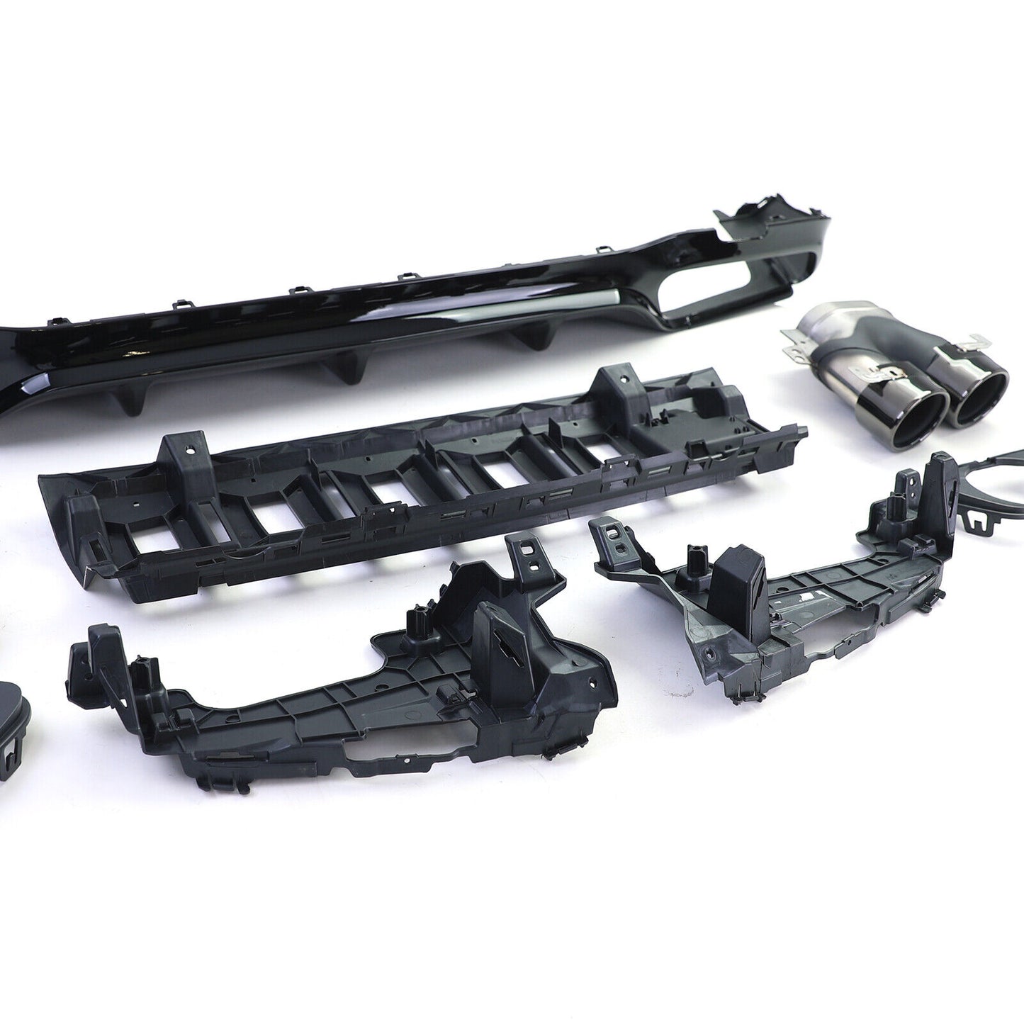 Sport Rear Diffuser Exhaust Tips Aftermarket Compatible With Mercedes E-Class W213 Limousine 16 