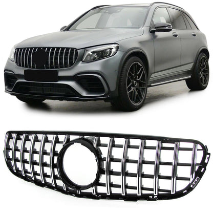 Griglia del radiatore sportiva nera cromata aftermarket compatibile con Mercedes GLC X253 Coupé C253 15-19