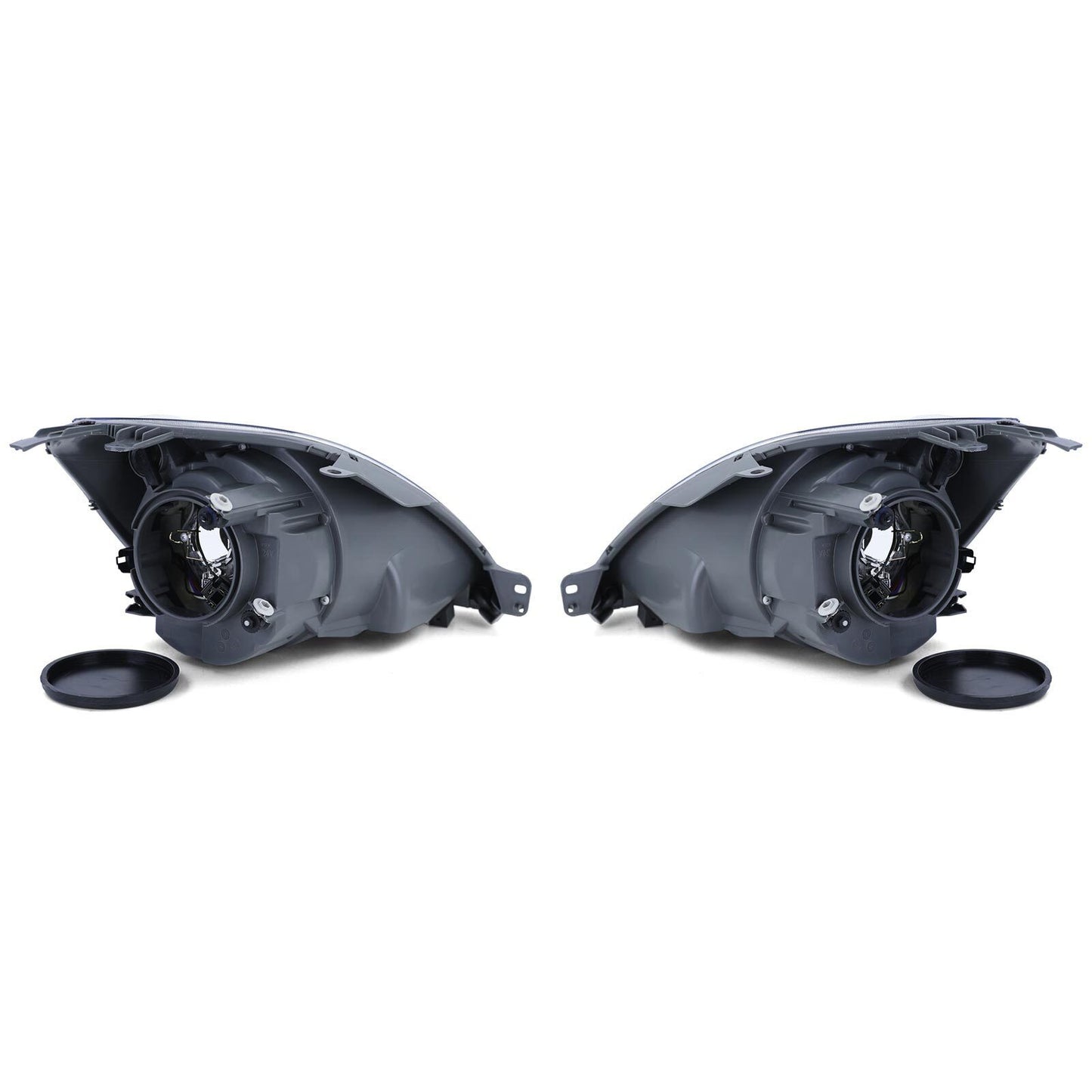 Fari anteriori H4 neri con coppia motore per Ford Fiesta JH JD 05-07