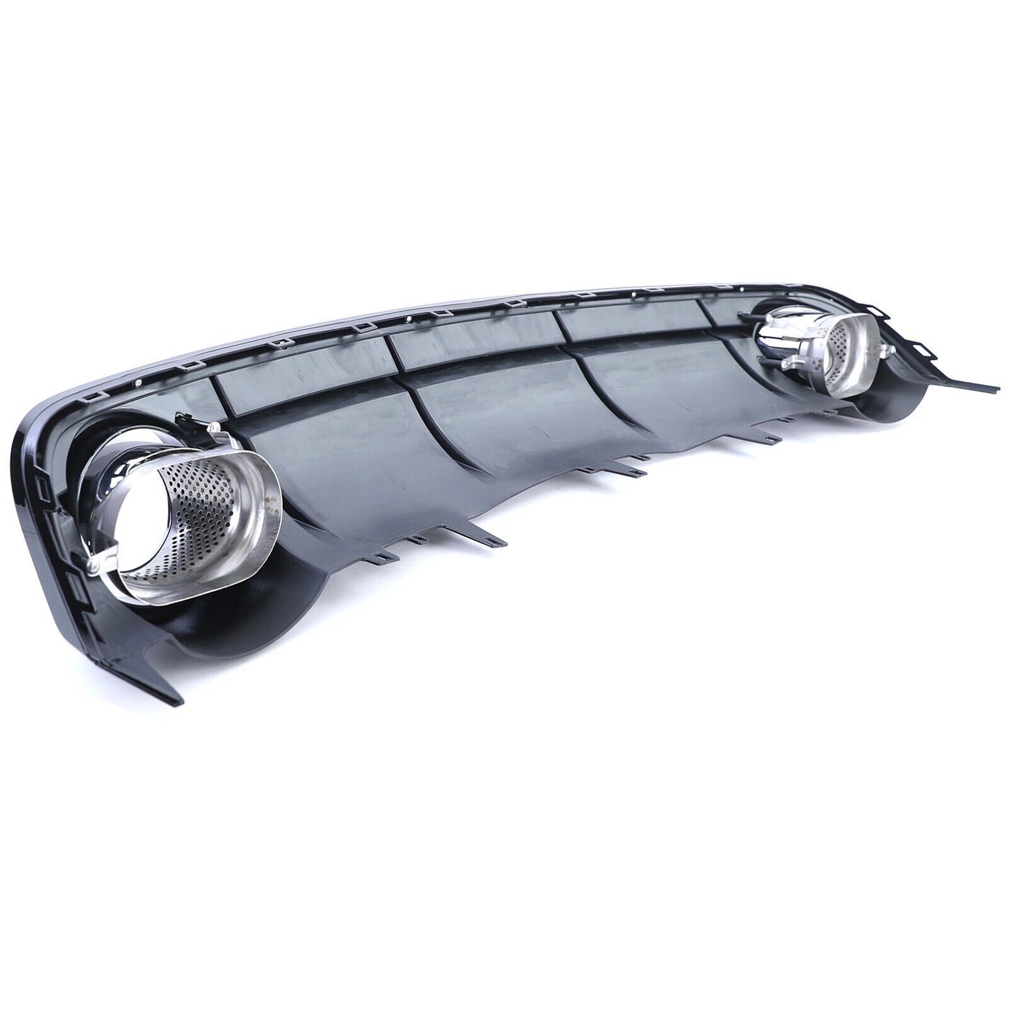 Diffusore Posteriore Sportivo Nero Lucido con Terminali di Scarico Cromato compatibile per Audi A6 C7 4G 14-18