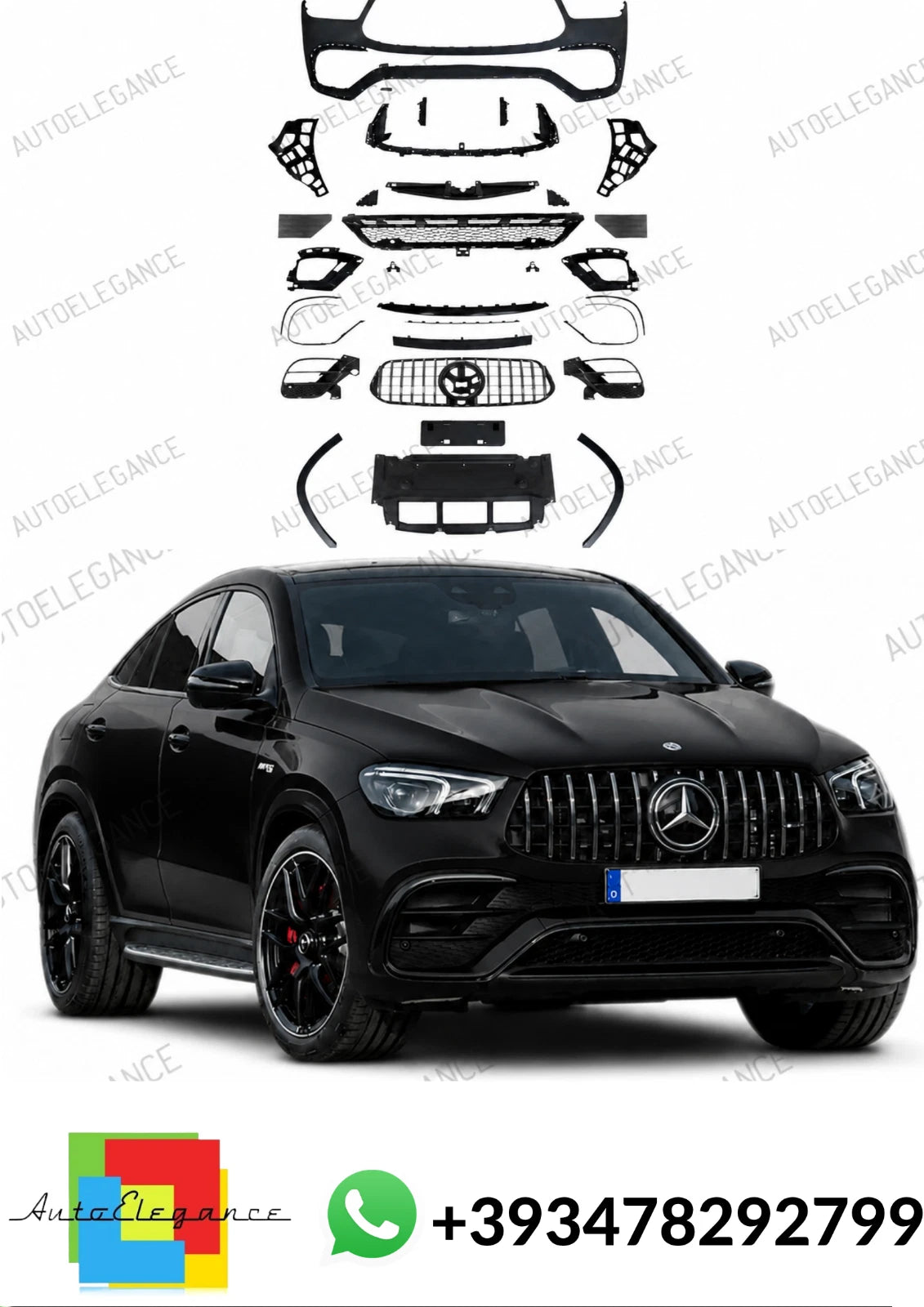 💕 ART.10274 PARAURTI ANTERIORE GLE63 AMG Mercedes W167 SUV / C167 Coupé (2019-