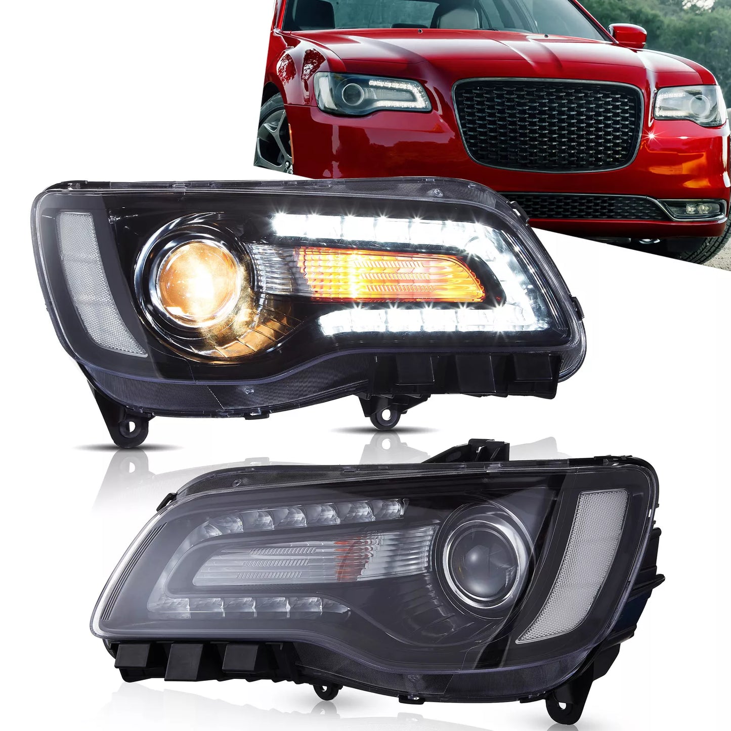 ⭐ART.2938 Kit Fari Anteriori a LED + Fanali Posteriori Fumé – Chrysler 300 ⭐
