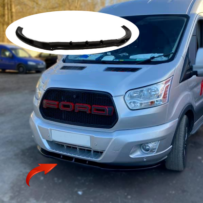 Front Spoiler Lip For Ford Transit MK8 2014-2019 Gloss Black