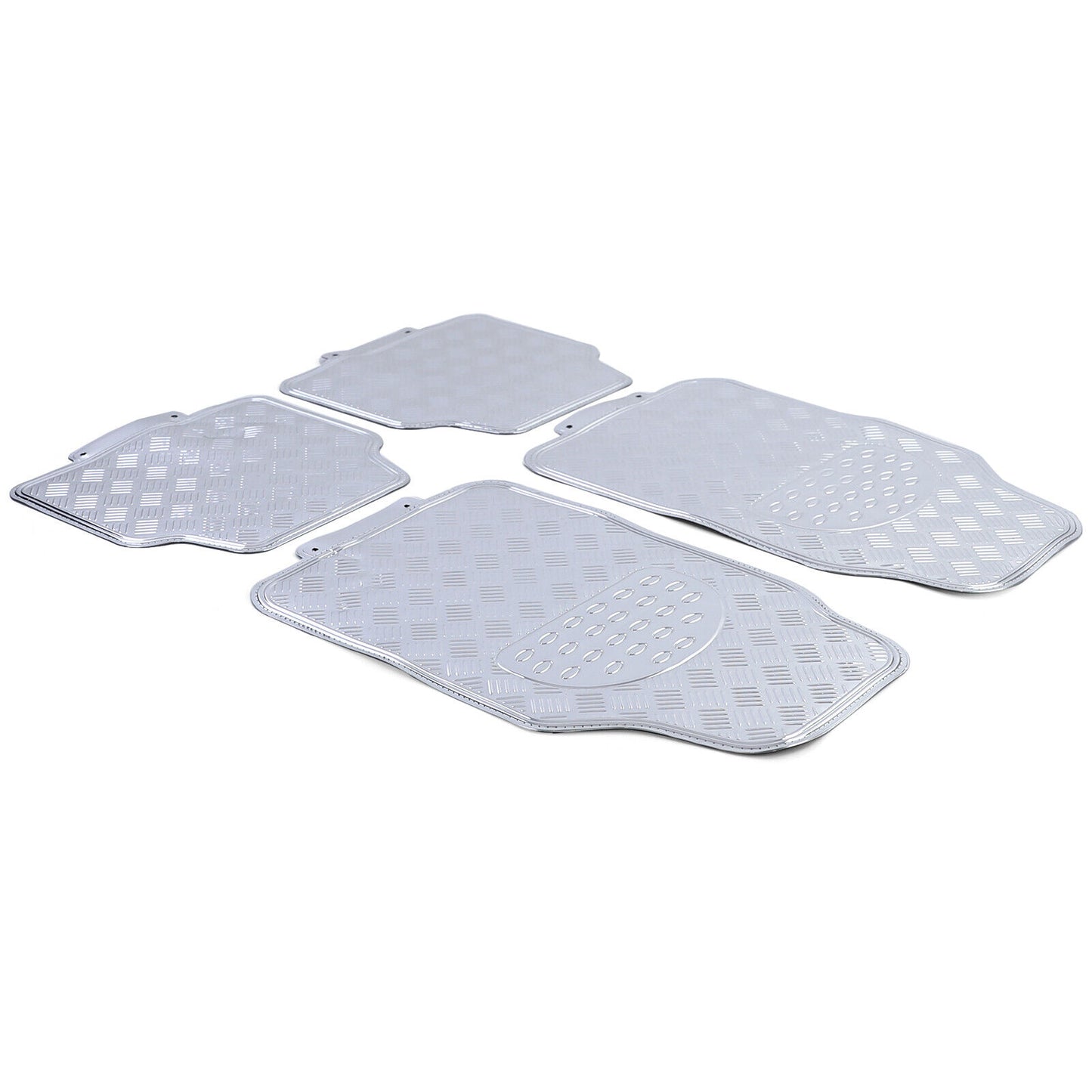 Car Rubber Mats Universal Aluminum Ribbed Plate Look 4 