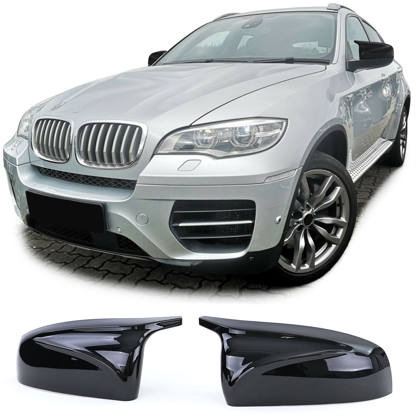 Calotte specchietti di ricambio look sport nero lucido adatto per BMW X5 E70 X6 AUTOELEGANCERICAMBI