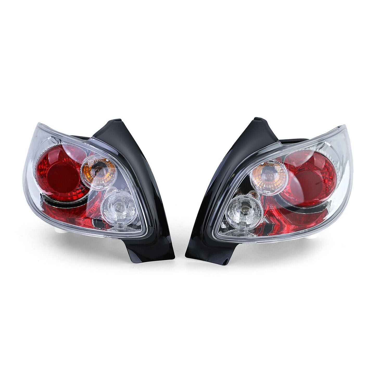 Fanali posteriori in vetro trasparente cromati per Peugeot 206 hatchback 3+5 porte 98-09