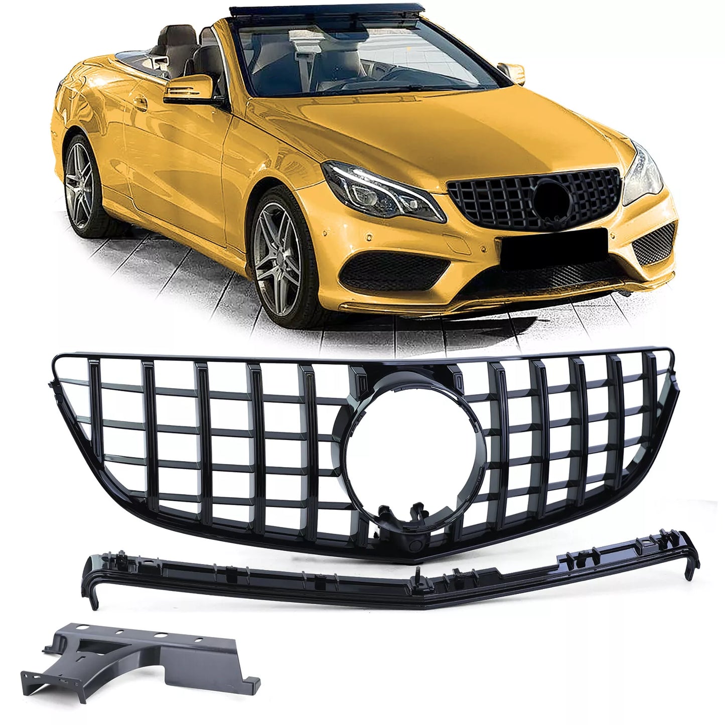 💎Glossy Black Sports Grille for Mercedes E Cabrio A207 Coupe C207 13-17💎