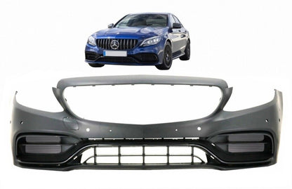 Bumper for Mercedes C W205 S205 A205 C205 2014-2020 Facelift C63 Look 