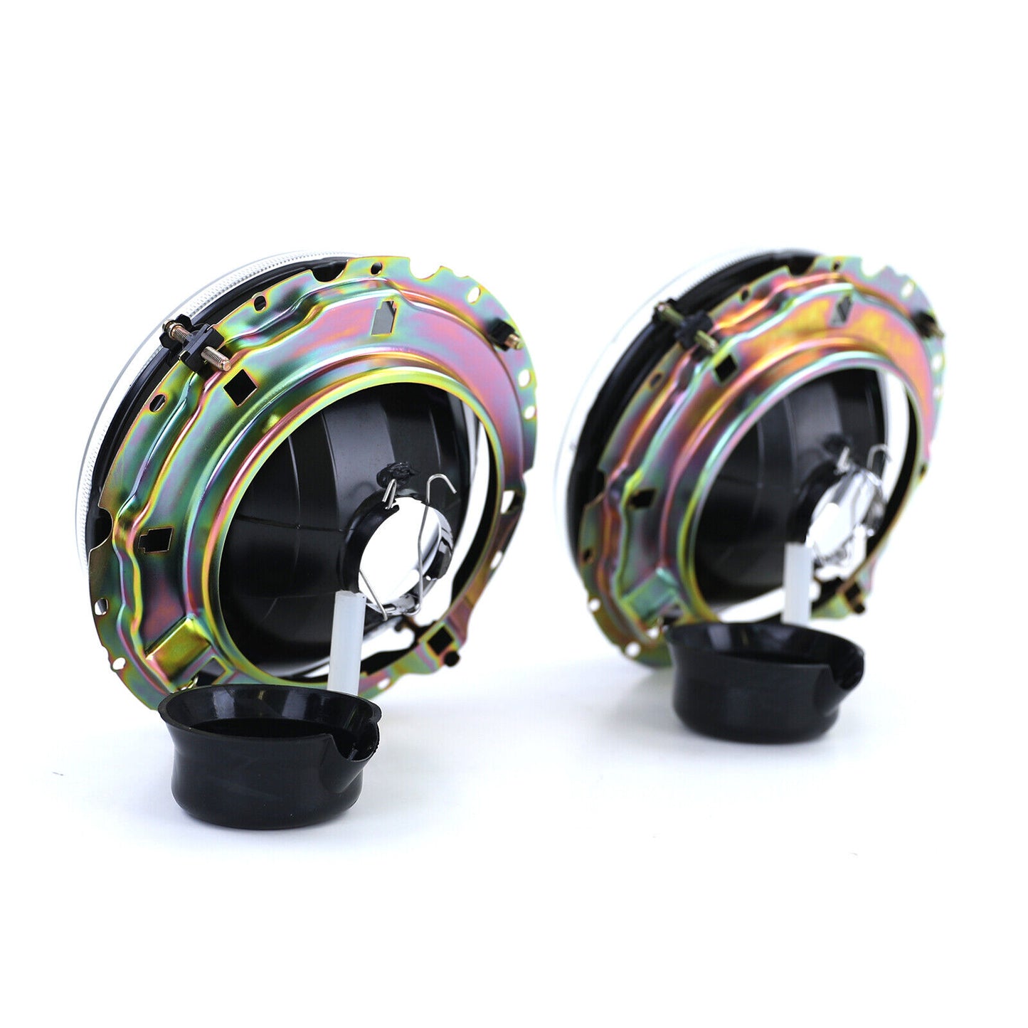Faro in vetro trasparente fumè nero con reticolo compatibile per VW Golf 1 + Cabrio 74-83