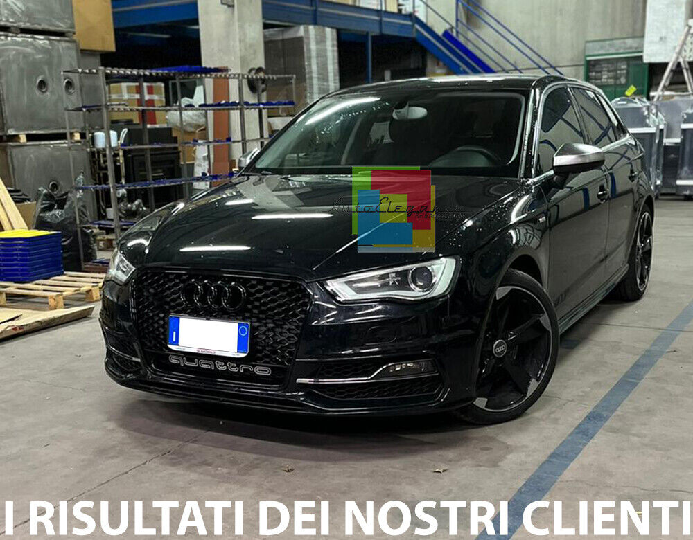 💕ART.0441 GRIGLIA AUDI  A3 8V 2012-2016 LOOK RS3 QUATTRO NERO LUCIDO 💕